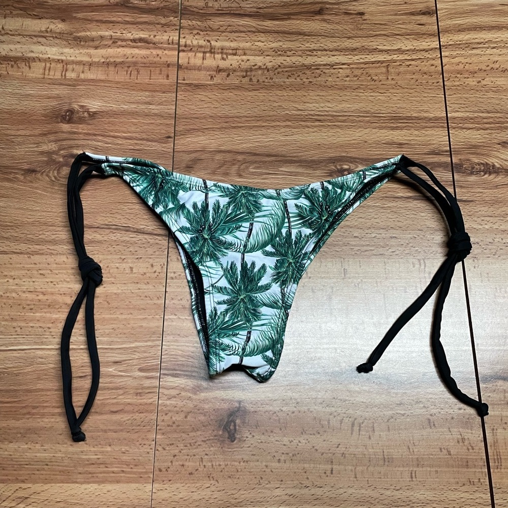 Tropical Leaf Print Brazilian Cheeky Women Bikini Bottom